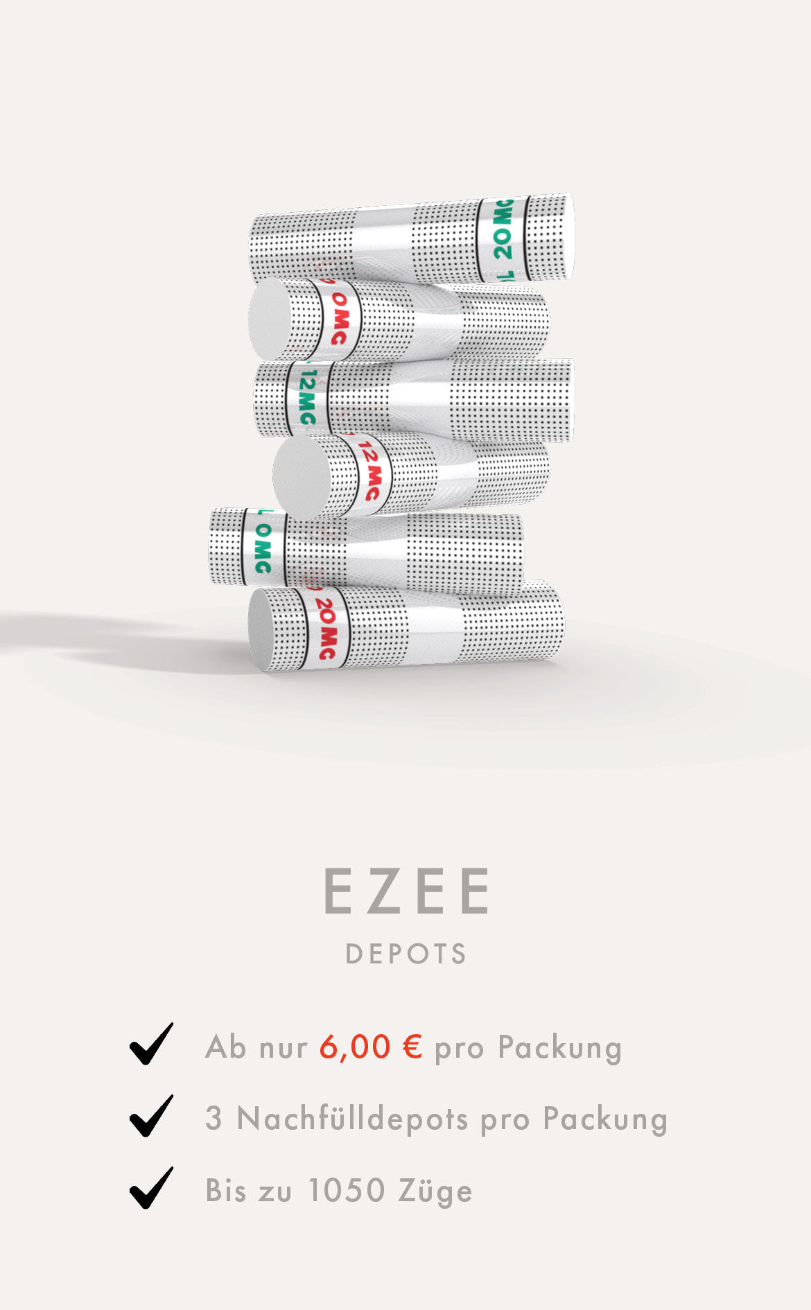 Ezee einweg depot filter e-zigarette vape tabak menthol nikotin nikotinfrei