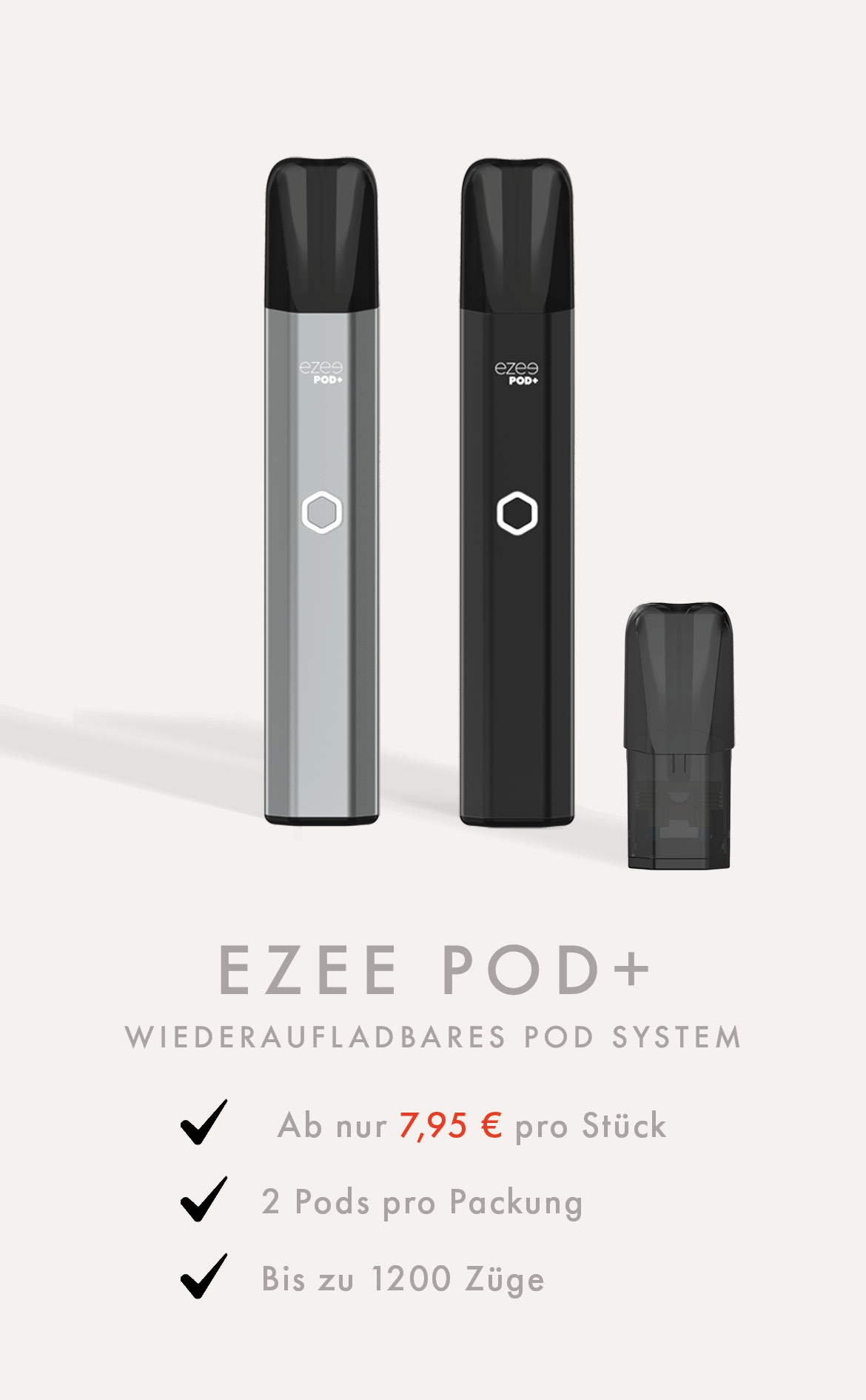 Ezee Pod+ Vape System e-zigarette mit nikotin 