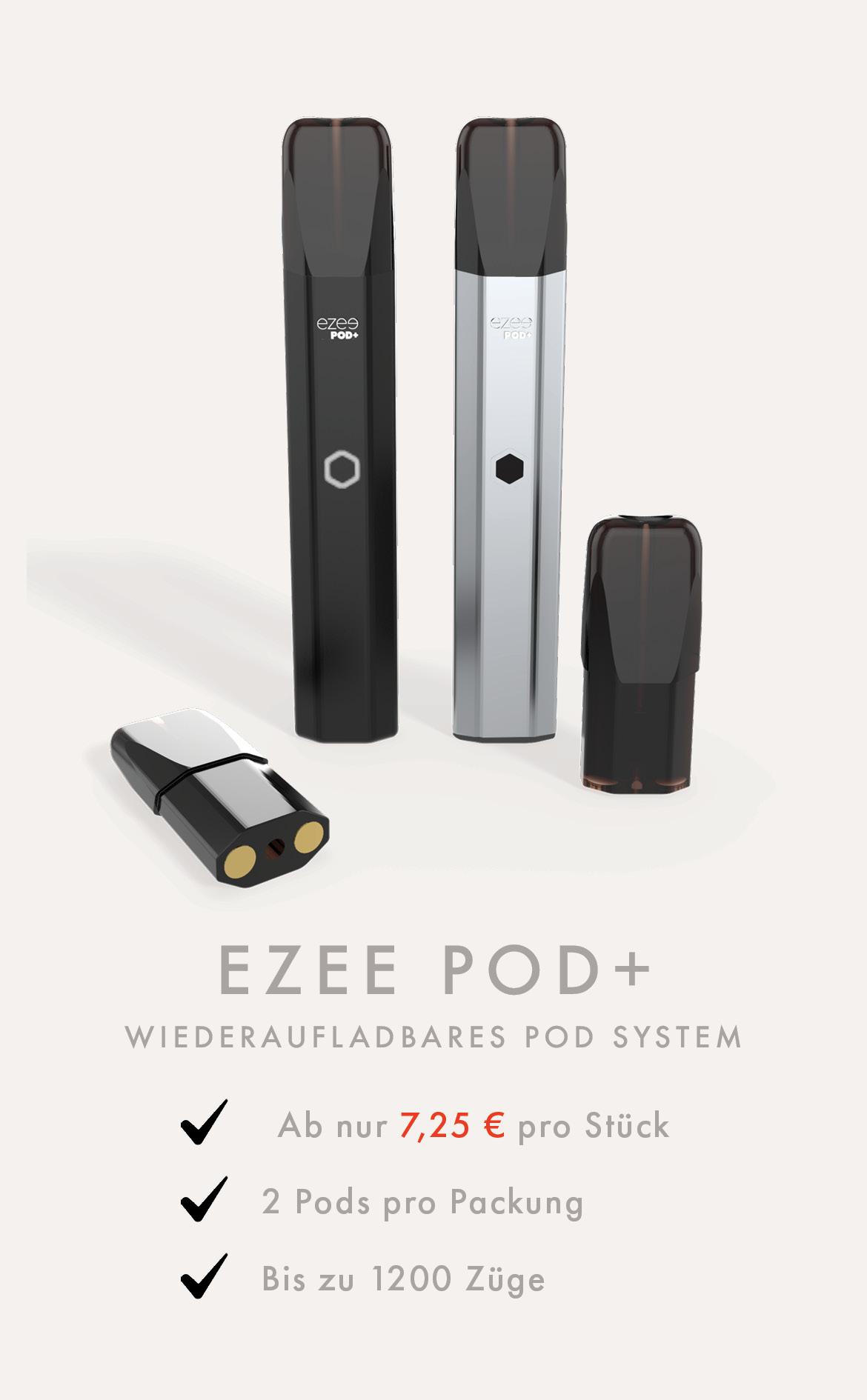 Ezee Pod+ Vape System e-zigarette mit nikotin 